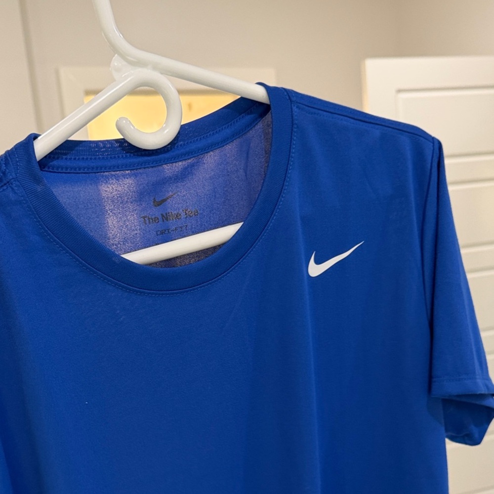 Nike Women’s Short Sleeve Dri-FIT Tee in Royal Blue with White Swoosh